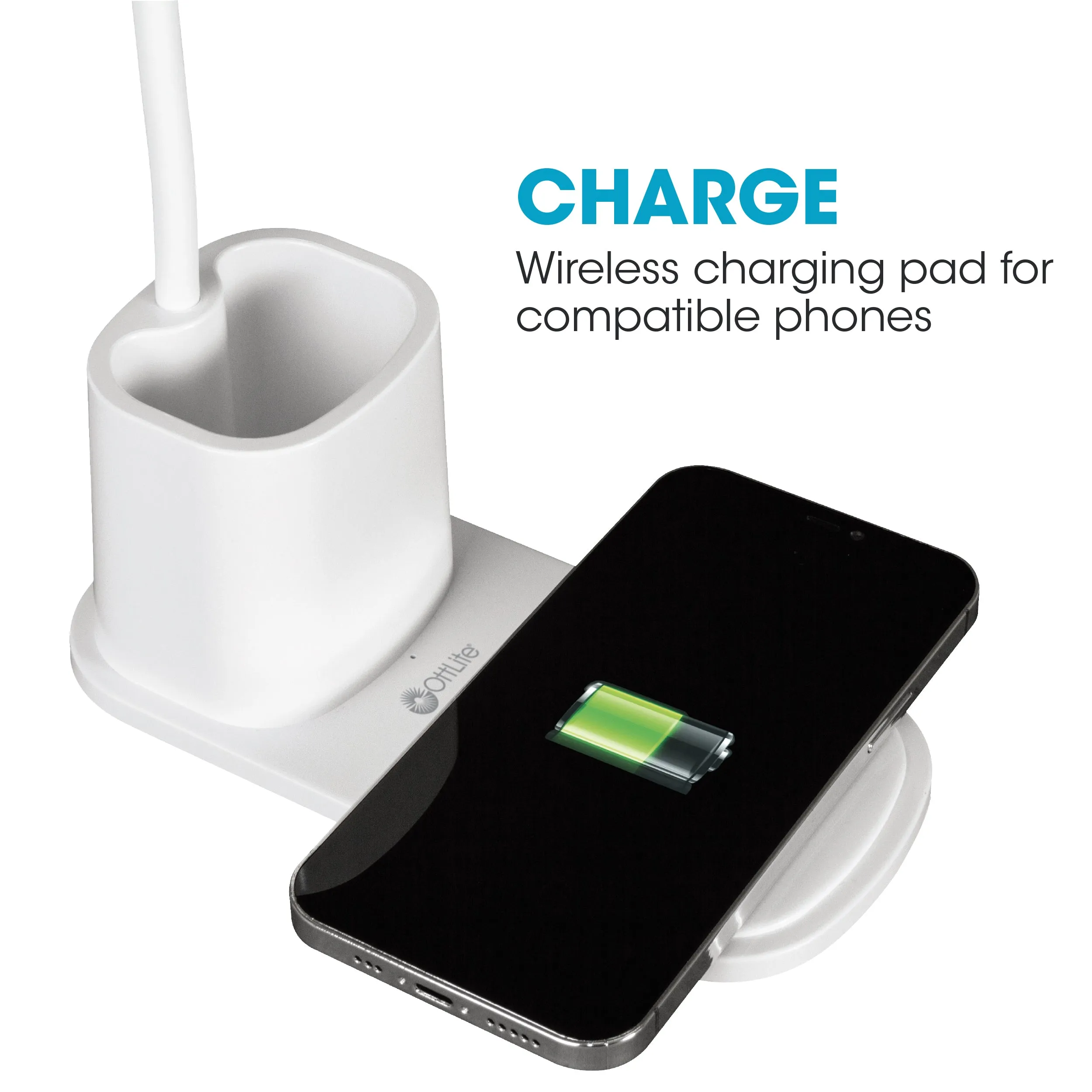 Organizer LED Desk Lamp with Wireless Charging