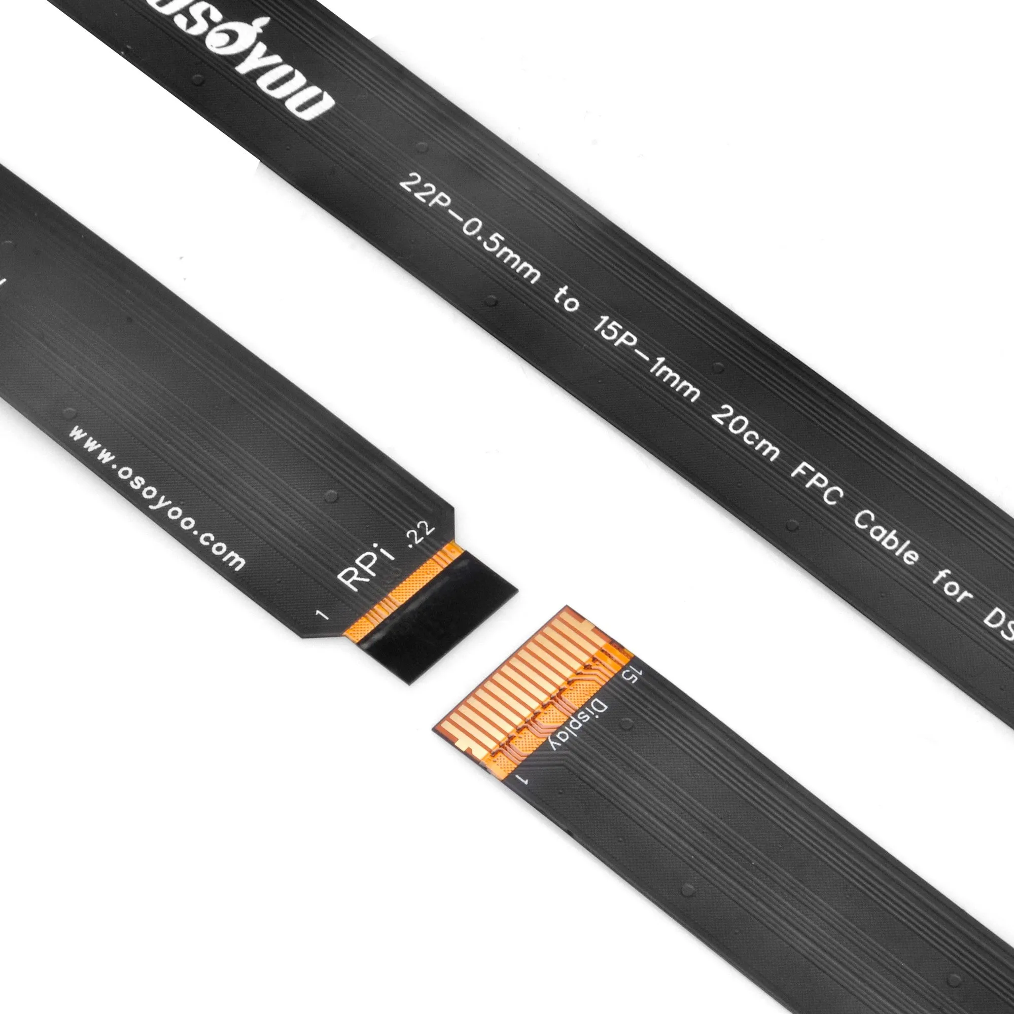 OSOYOO 15 Pin 1.0mm Pitch to 22 Pin 0.5mm Pitch Type B Cover Film High Precision Anti-Interference Flex FPC Cable for OSOYOO 4.3" IPS / 5" IPS / 7" TN DSI screen to Raspberry Pi 5