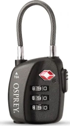 Osprey TSA 3 Dial Cable Lock Black | Buy Osprey TSA 3 Dial Cable Lock Black here | Outnorth
