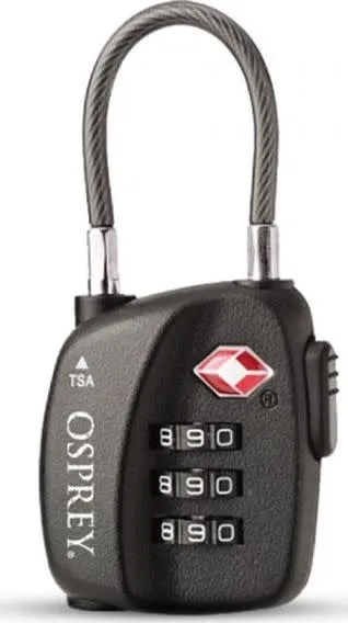 Osprey TSA 3 Dial Cable Lock Black | Buy Osprey TSA 3 Dial Cable Lock Black here | Outnorth