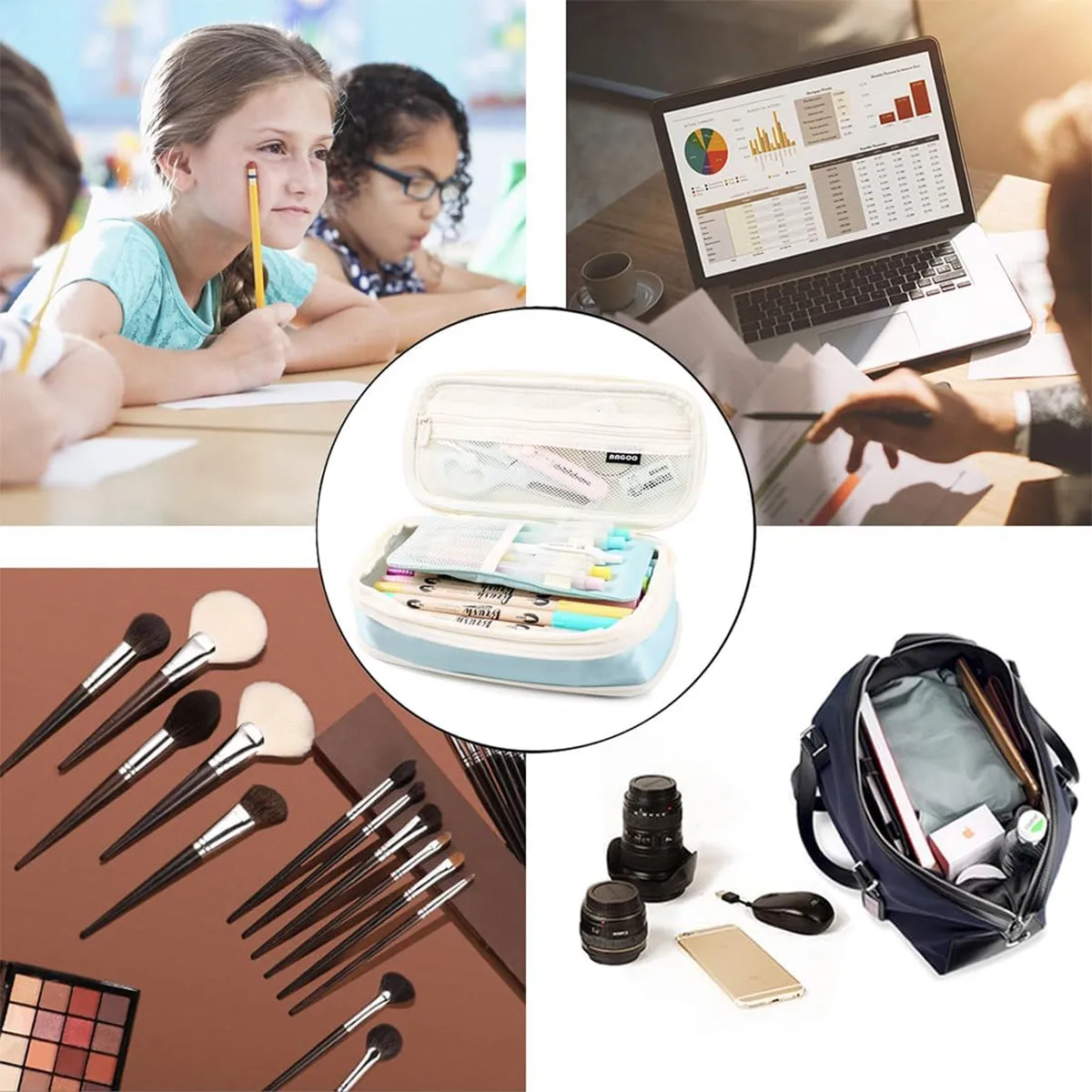 Pencil box Pen Case Office College School Large Storage High Capacity Bag Pouch Holder Box Organizer
