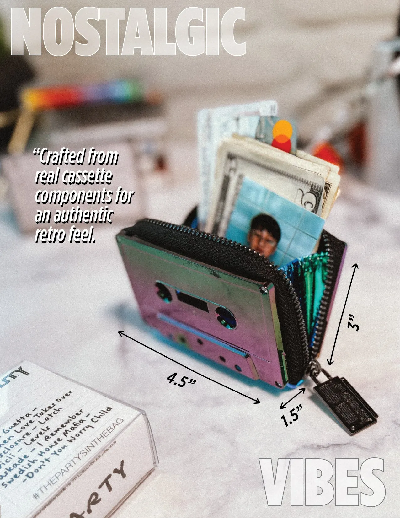 Retro Cassette Wallet | Electro Black