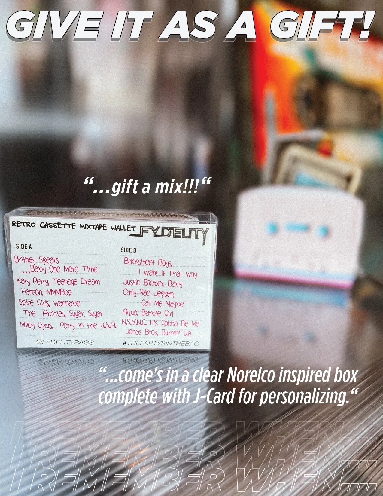 Retro Cassette Wallet | Pink Mattte
