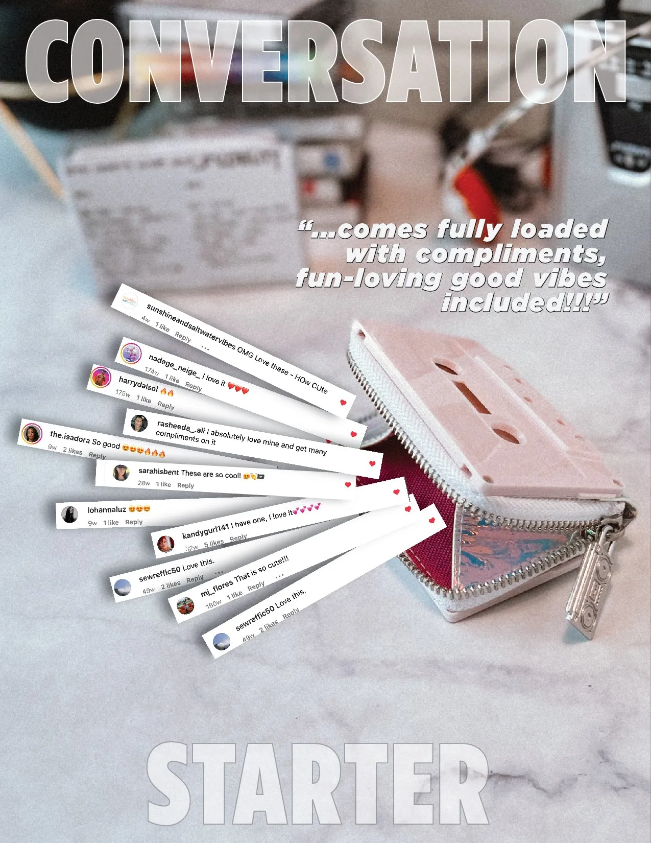Retro Cassette Wallet | Pink Mattte