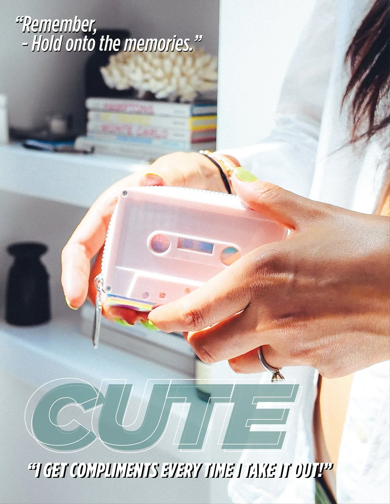 Retro Cassette Wallet | Pink Mattte