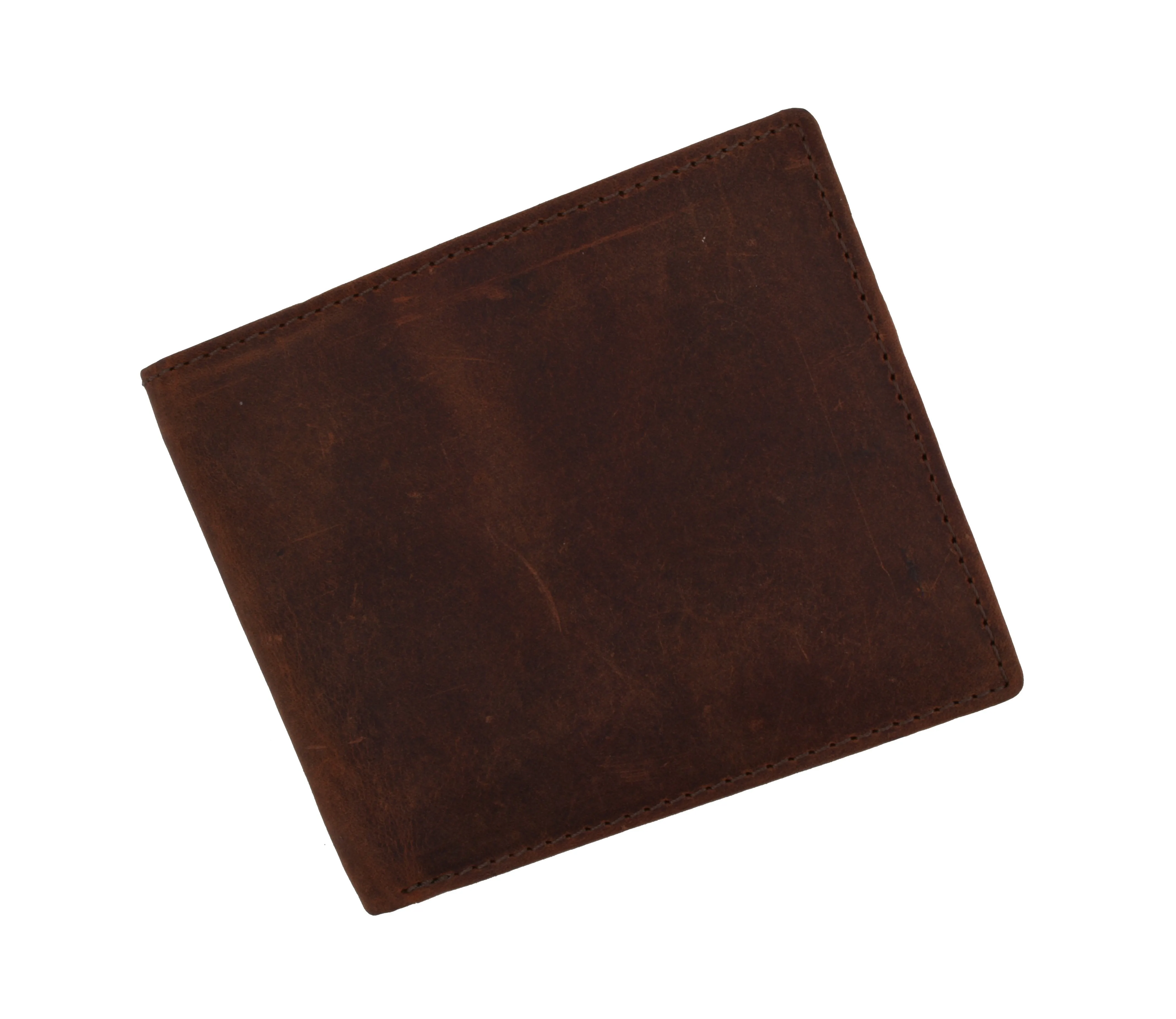 RFID Blocking Men's Vintage Genuine Leather Slim Bifold Wallet RFIDP60HTC