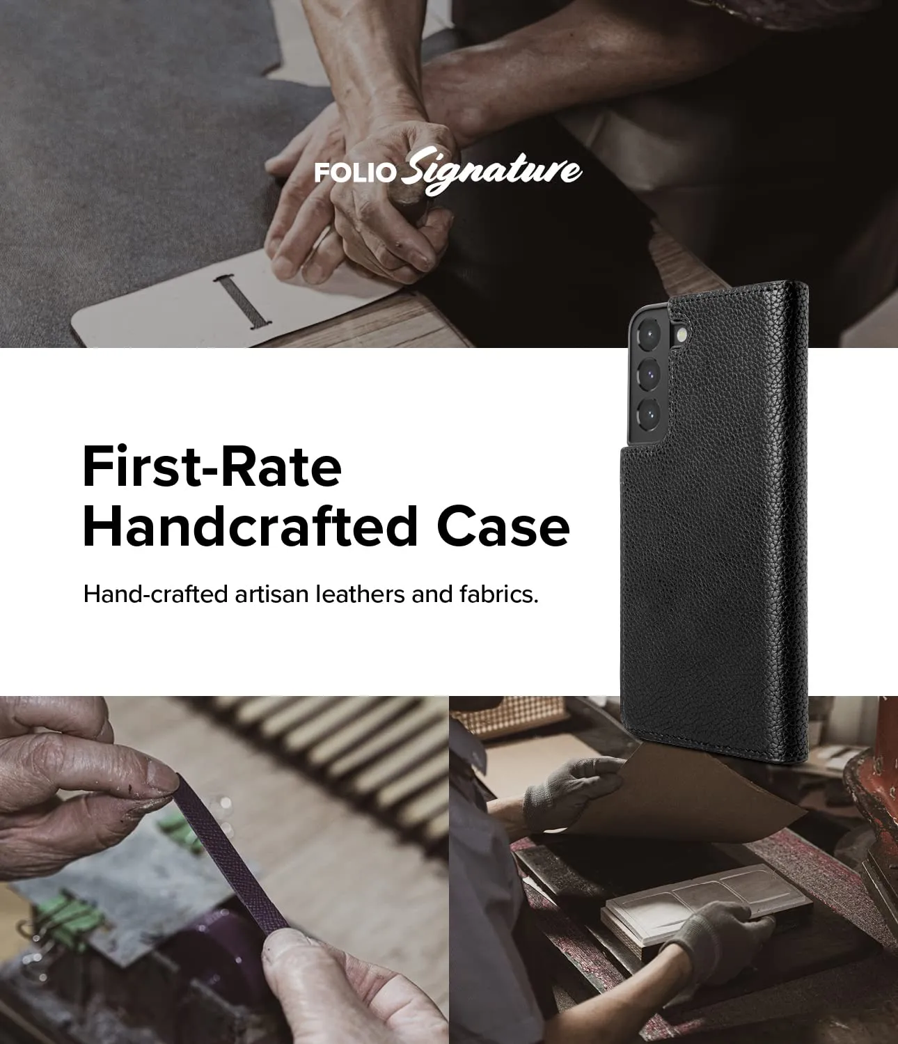 Samsung Galaxy S22 BacK Cover Case | Folio Signature Standard - Black