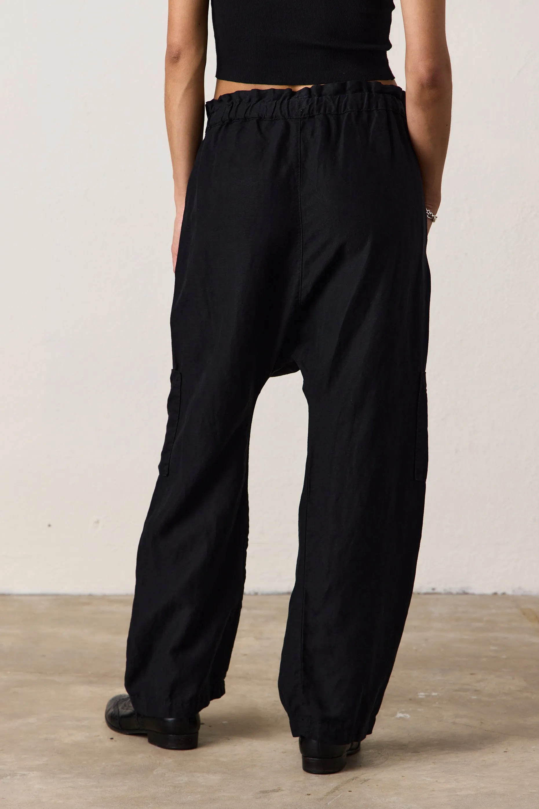 SHAILEY PAPERBAG WAIST PANT / BLACK
