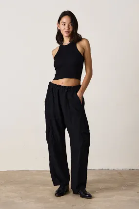 SHAILEY PAPERBAG WAIST PANT / BLACK
