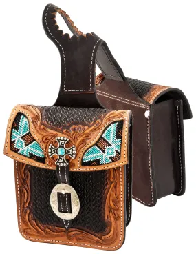 Showman Leather Saddle Horn Bag