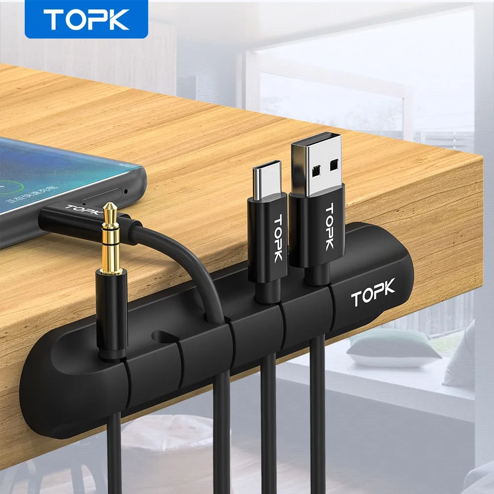 Silicone Adhesive Desktop Wire Organizer Charging Cord Cable Clamp Winder