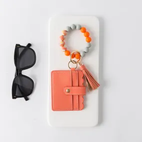 Silicone Bead Bangle - Cute Wallet Keychain Bracelet (Tara)