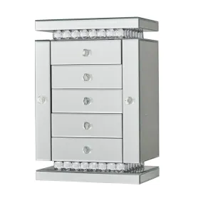 Silver Wood Glam Jewelry Box - Home Decor