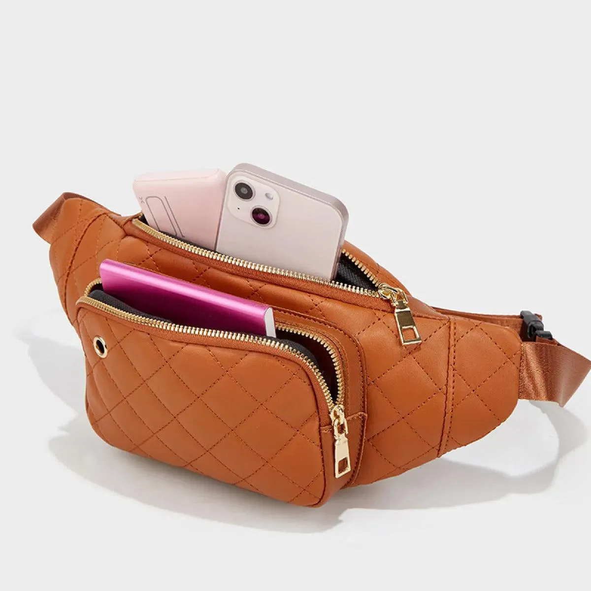 Simple Rhombus Pattern Crossbody Waist Bag