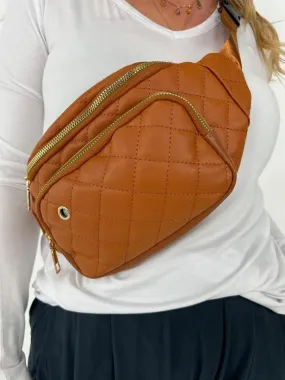 Simple Rhombus Pattern Crossbody Waist Bag
