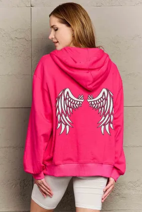 Simply Love Full Size Angel Wings Graphic Hoodie