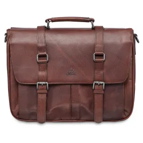 Single Compartment Briefcase for 15" Laptop with RFID Secure Pocket, 15.25" x 4" x 11.5", Brown