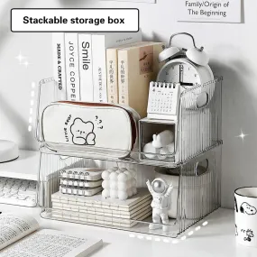 SINOTAO  -  Clear Desktop Cosmetics Storage Box Bedroom Skincare Lipstick Shelf Office Bookshelf Documents Stationery Sundries Organizer