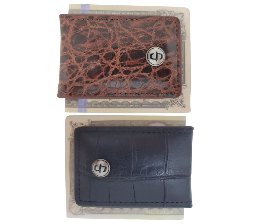 Stetson Croc Print Magnetic Money Clip