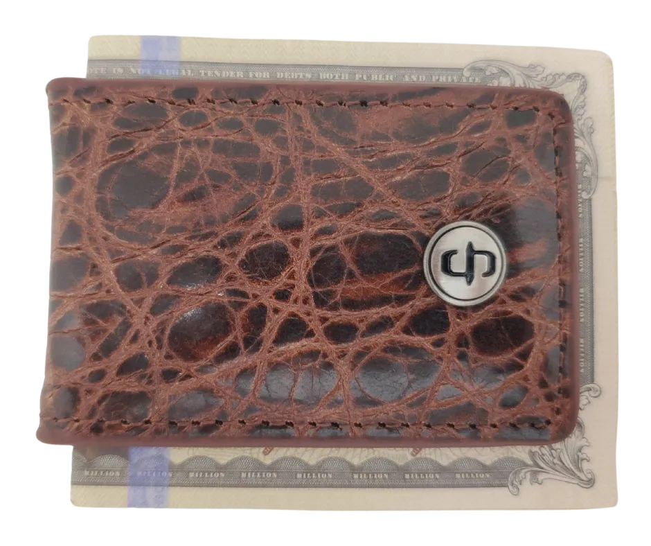 Stetson Croc Print Magnetic Money Clip