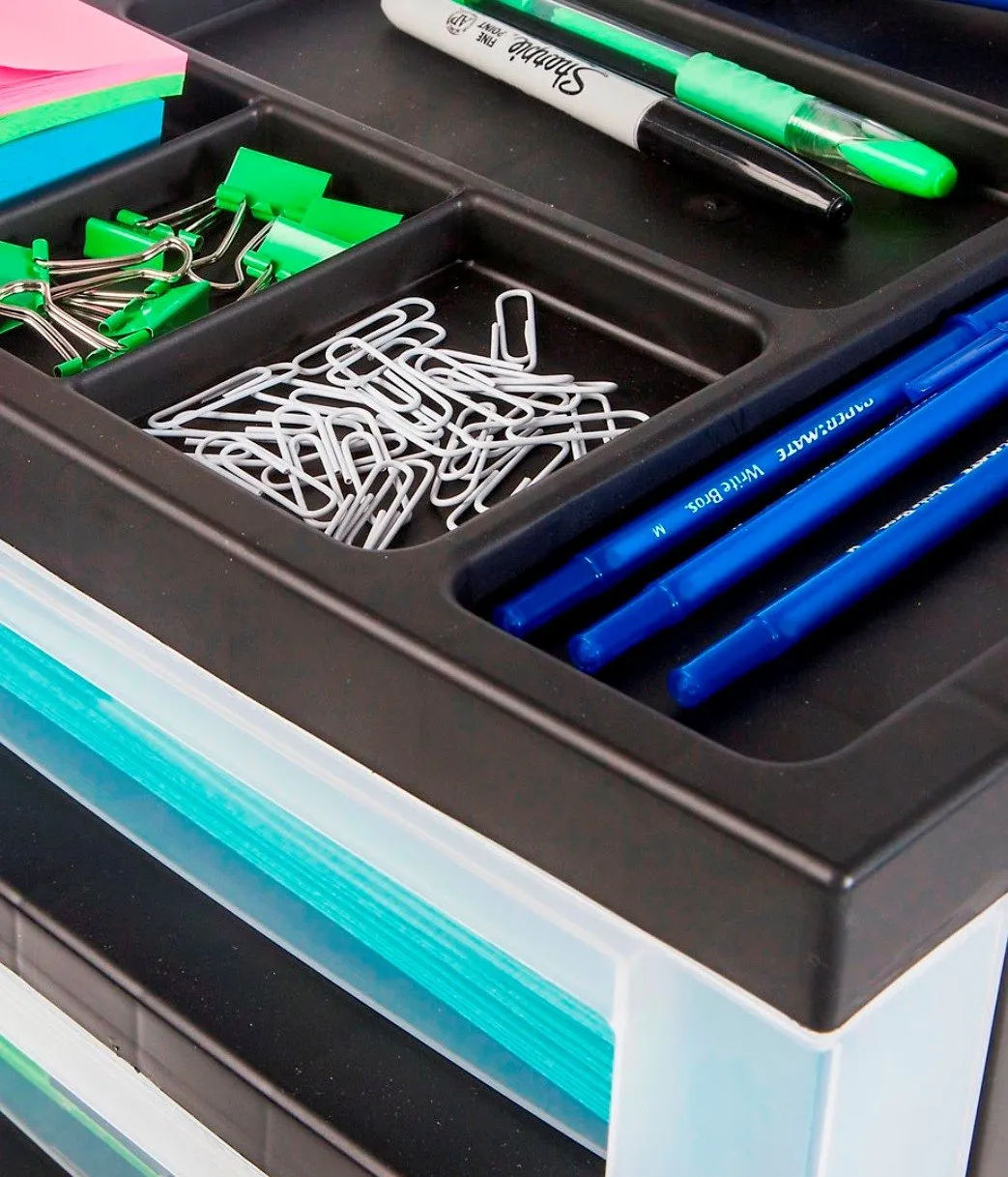 Storage Cart with Organizer Top - 6 Drawer