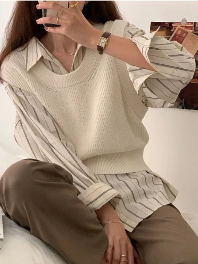 Striped Women Shirts Spring Long Sleeve  Women Shirts Loose Button Up Chic Ladies Shirt Fashion Korean Casual Female Tops