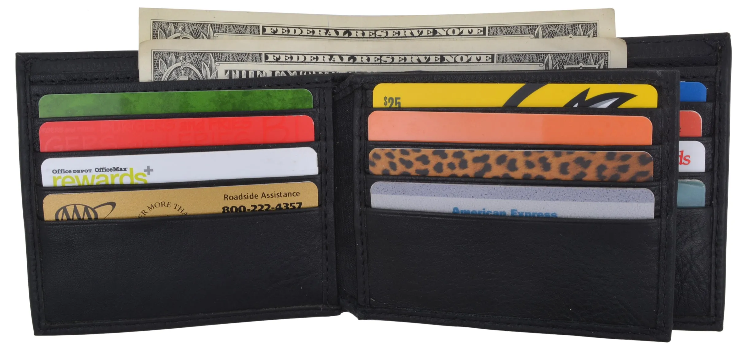 Swiss Marshall RFID Blocking Premium Leather Bifold Center Flap Card ID Wallet Gift Box