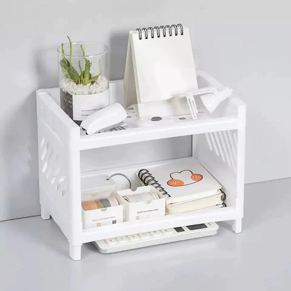 Table & Desktop double-layer stationery storage rack