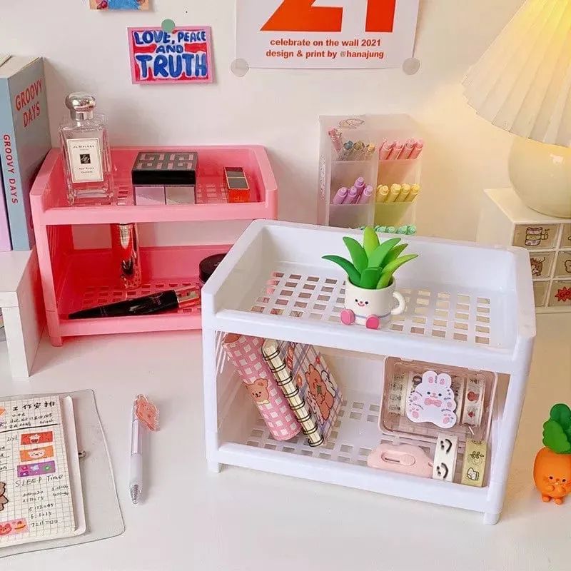Table & Desktop double-layer stationery storage rack