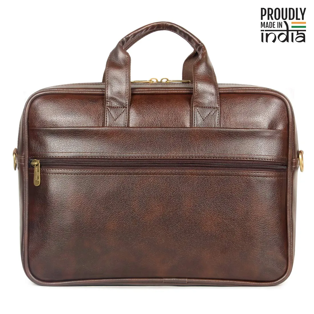 THE CLOWNFISH Unisex-Adult Faux Leather 15.6 Inch Laptop Messenger And Sling Bag Laptop Briefcase (Dark Brown)