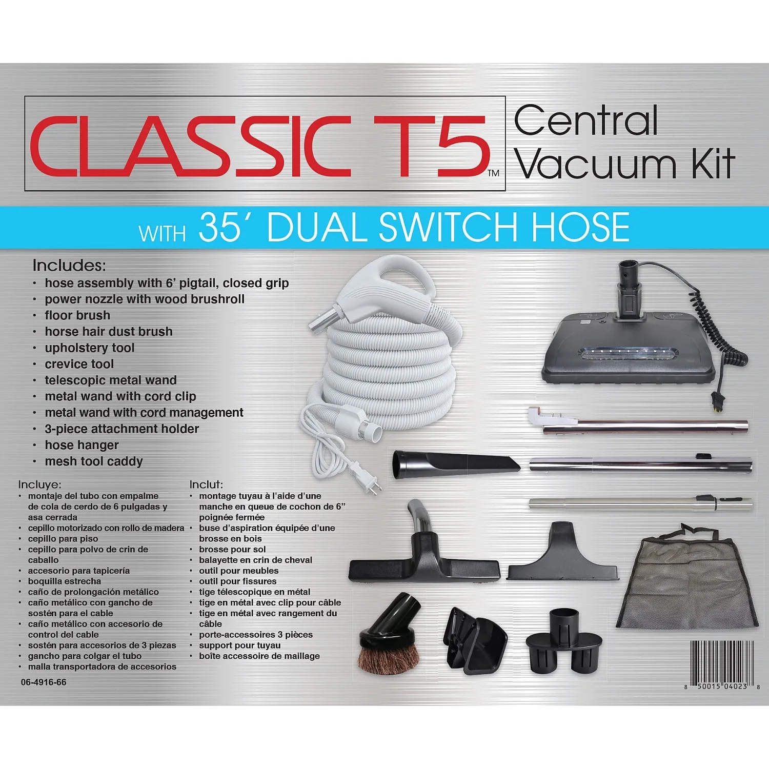 Titan Central Vac Kit Classic T5 35' with Power Head