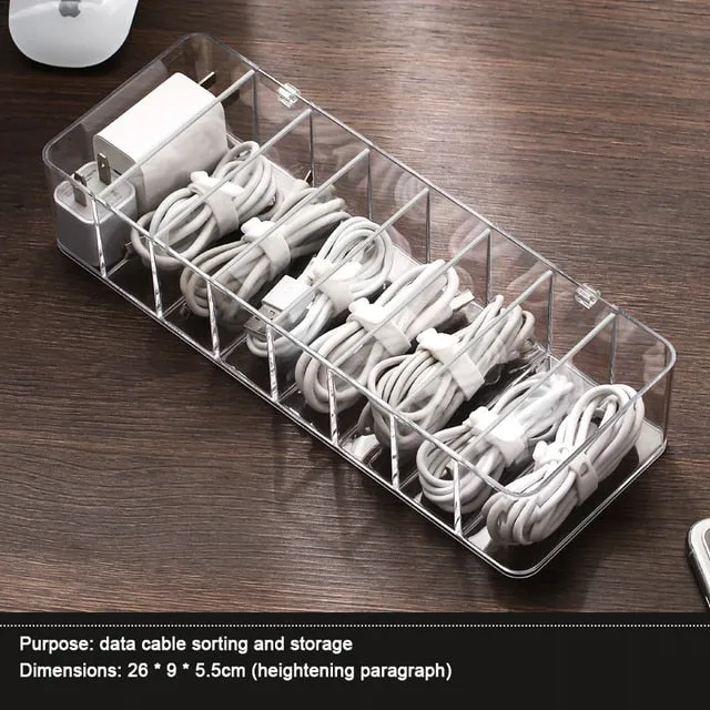 Transparent Cable Organizer Box
