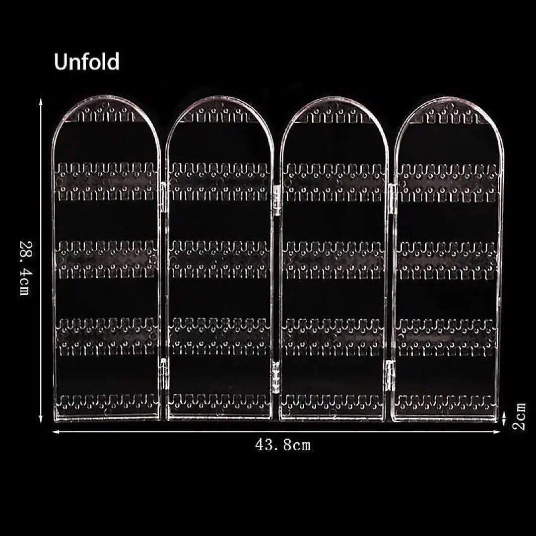 Transparent Foldable Jewelry Storage Organizer Earrings & Necklace Jewelry Display Box
