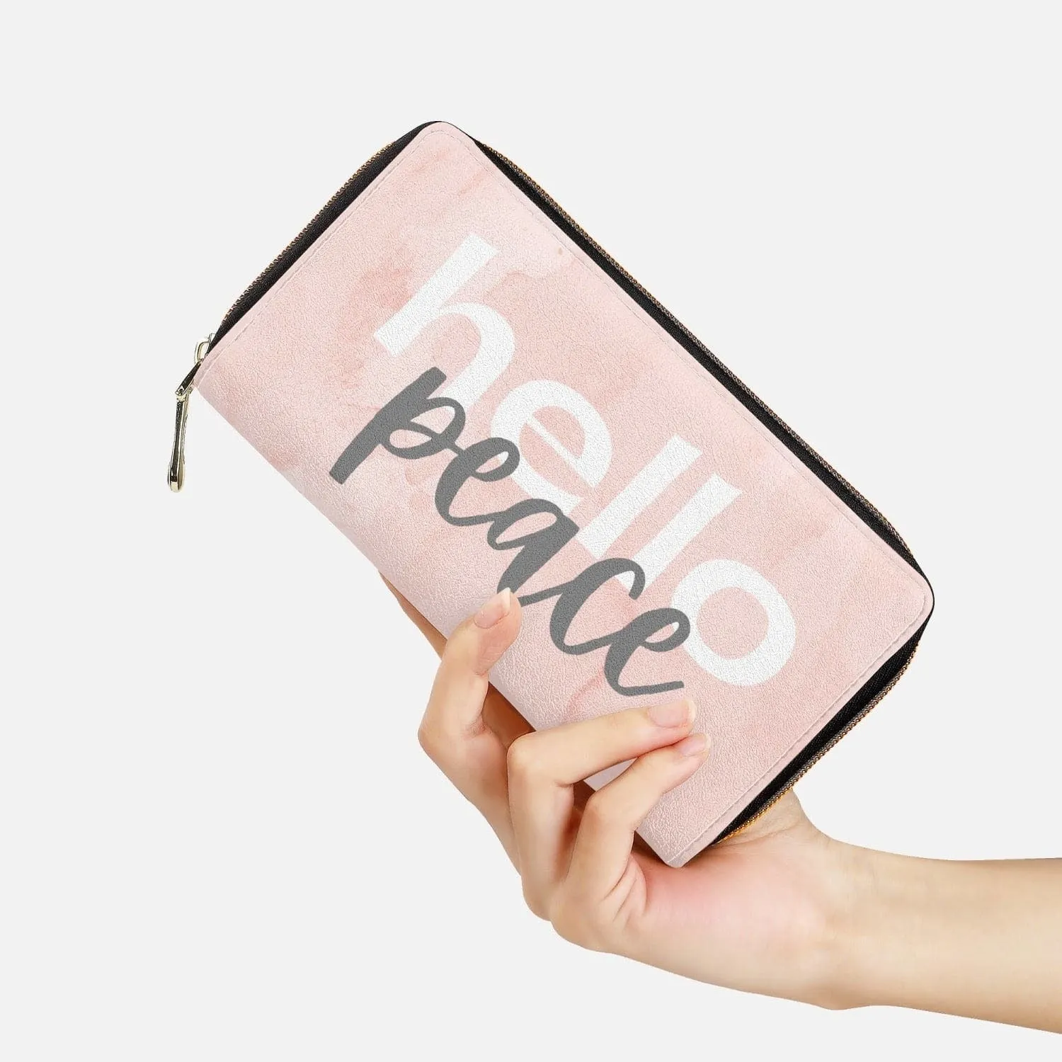Uniquely You Zipper Wallet - Purse / Pearly Pink Peace Print