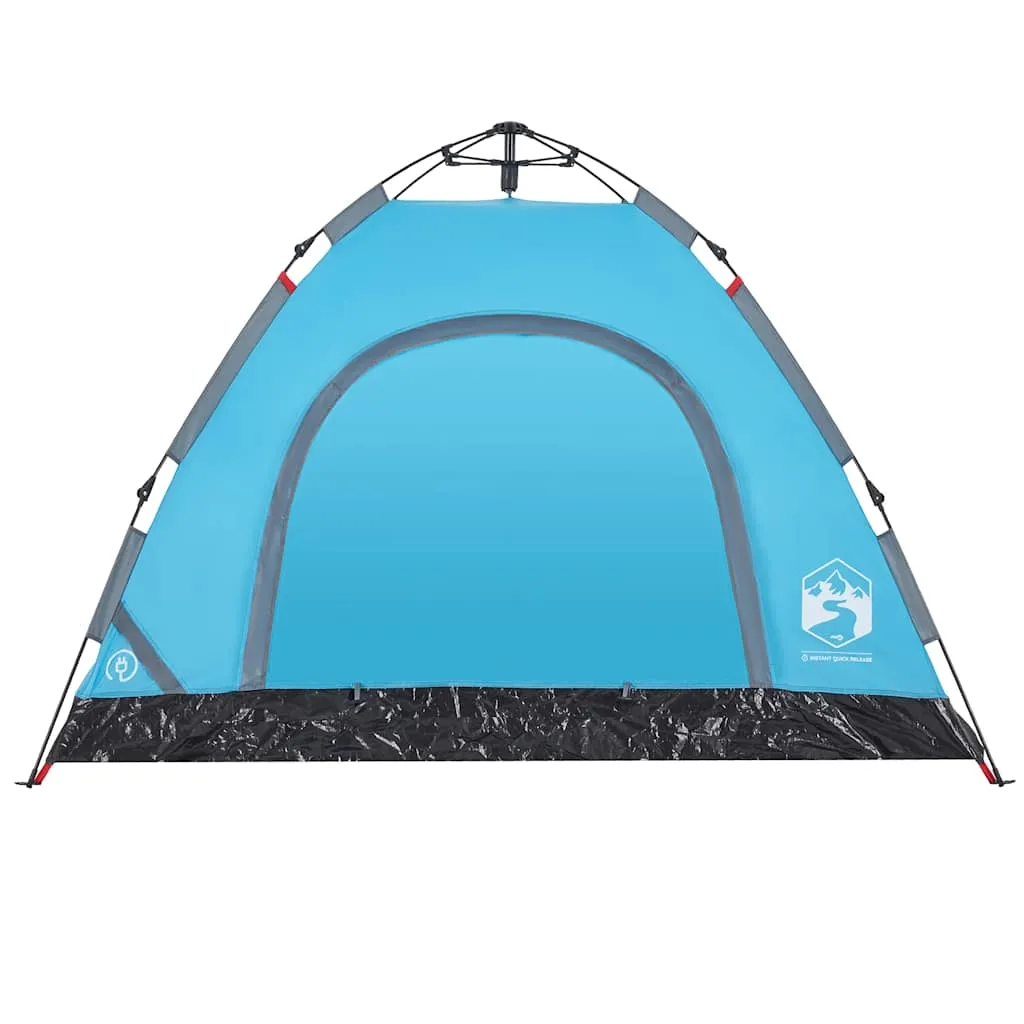 vidaXL Camping Tent 3-Person Blue Quick Release