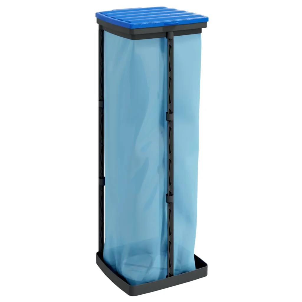 vidaXL Rubbish Bag Holders 2 pcs Black and Blue 120 L PP