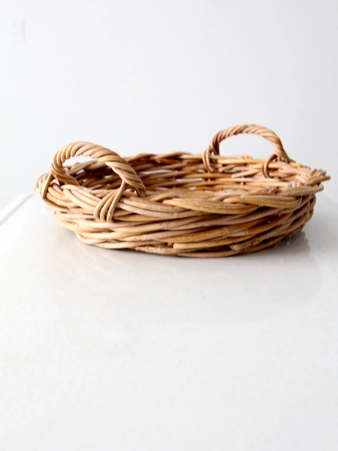vintage woven basket tray