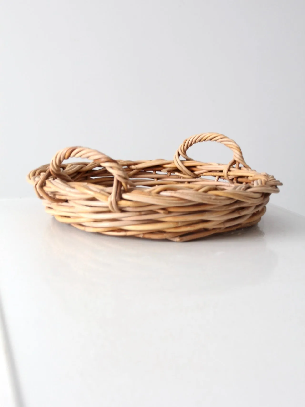 vintage woven basket tray