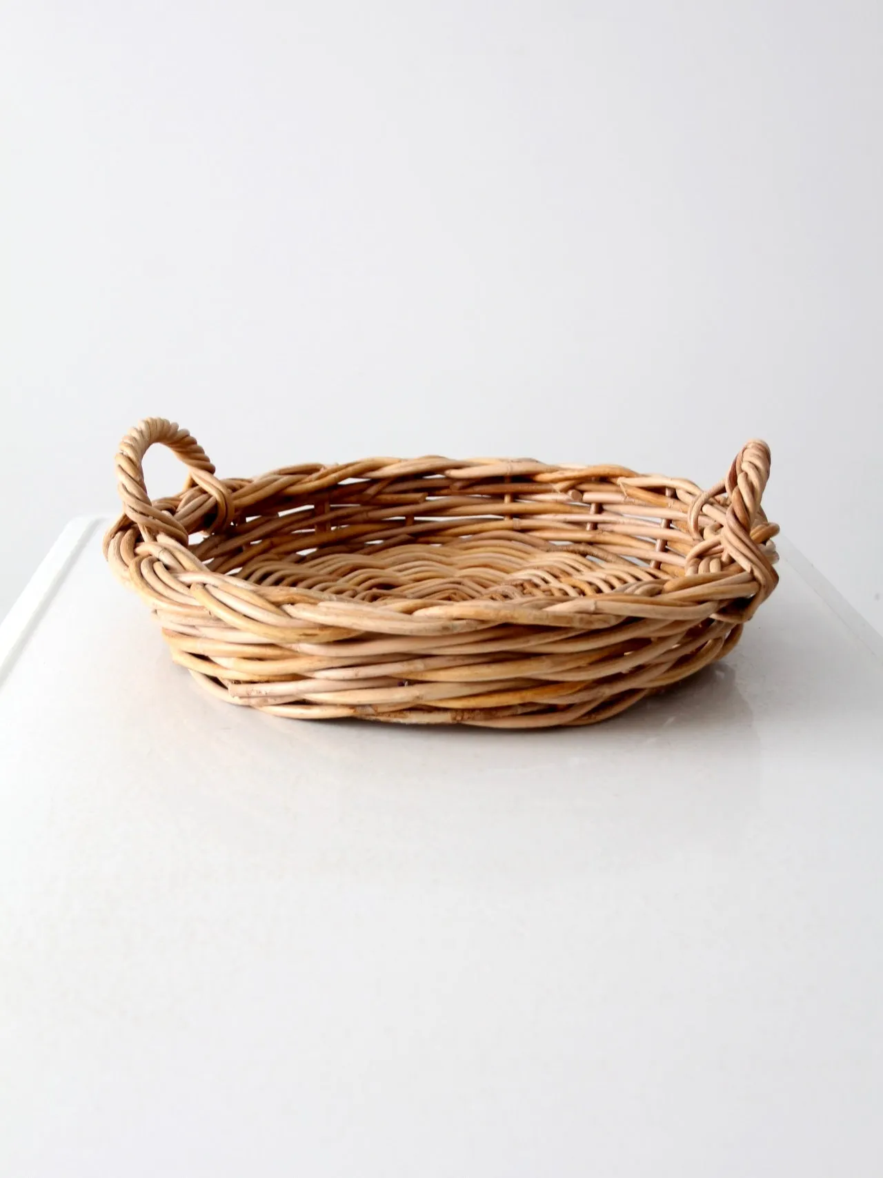 vintage woven basket tray