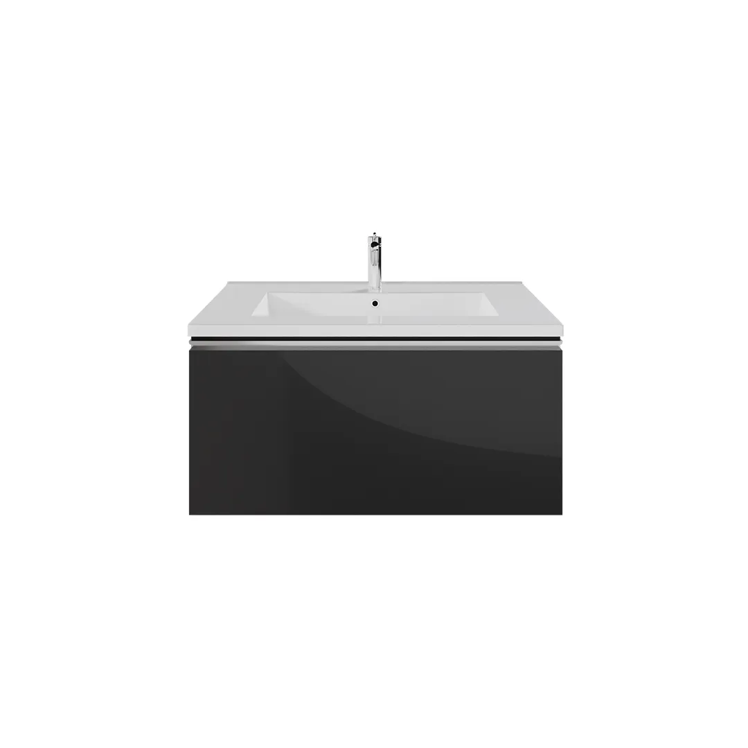 Wall-mount Vanity 24" x 18" 1 Drawer in Anthracite