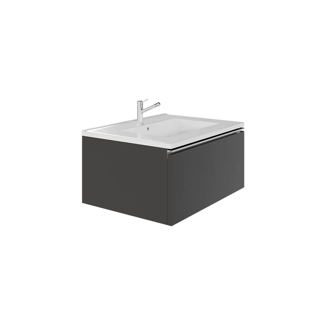 Wall-mount Vanity 24" x 18" 1 Drawer in Anthracite
