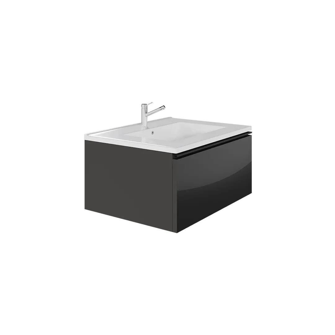 Wall-mount Vanity 24" x 18" 1 Drawer in Anthracite