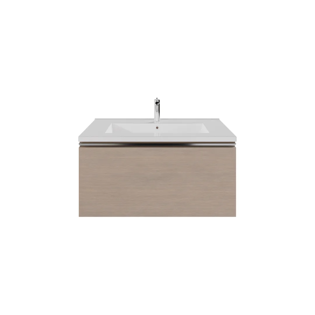 Wall-mount Vanity 24" x 18" 1 Drawer in Sandy Grey