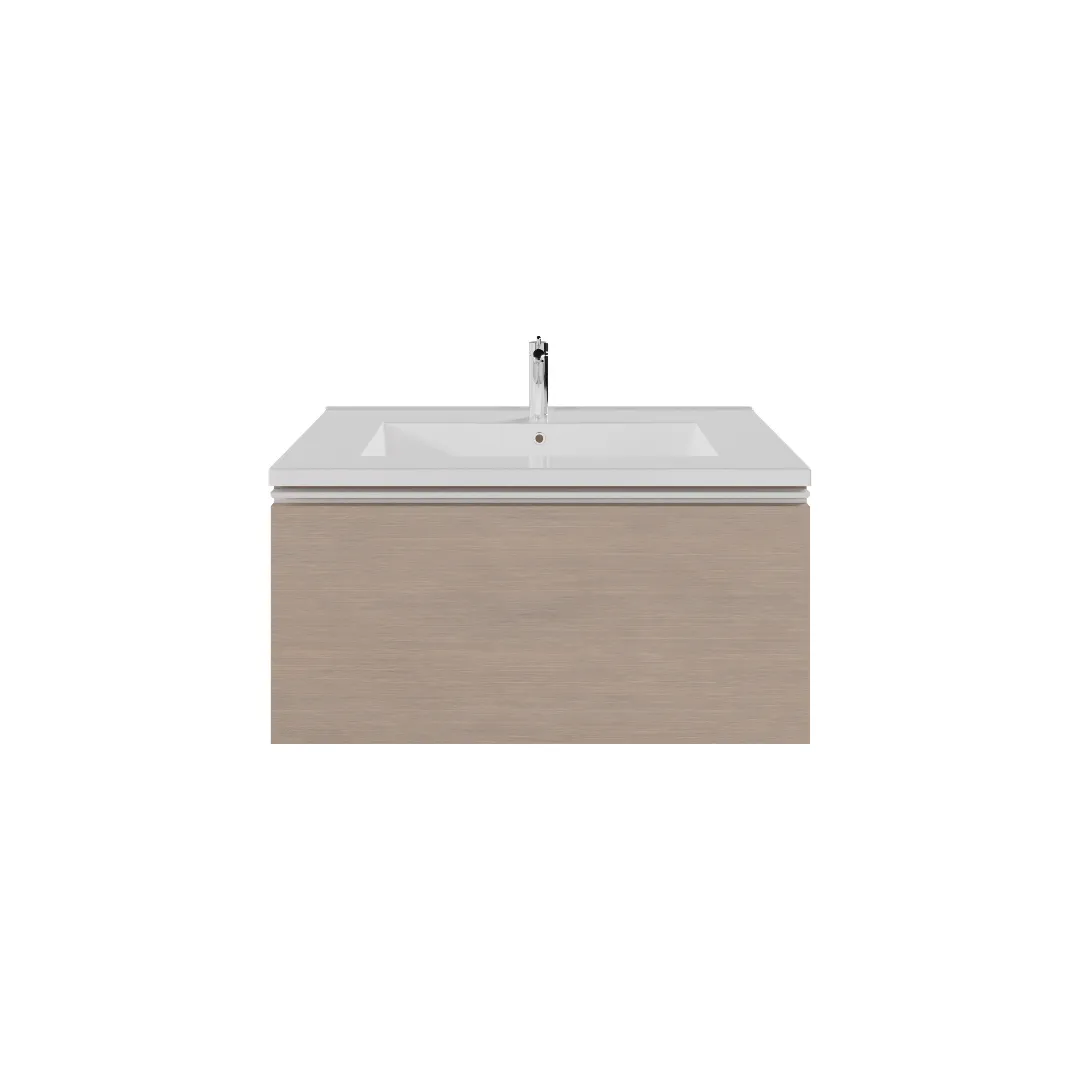 Wall-mount Vanity 24" x 18" 1 Drawer in Sandy Grey