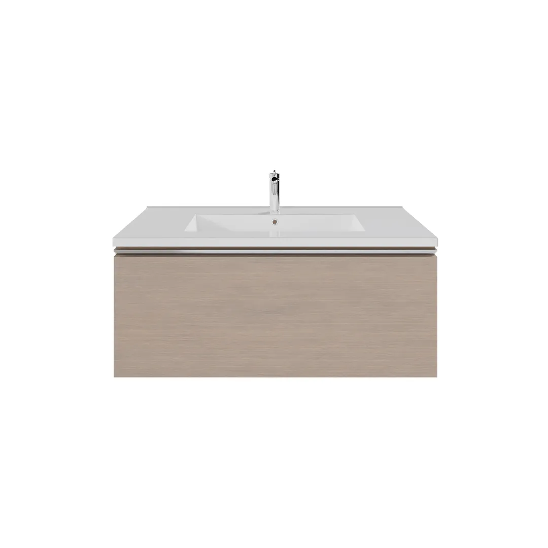 Wall-mount Vanity 32" x 18" 1 Drawer in Sandy Grey