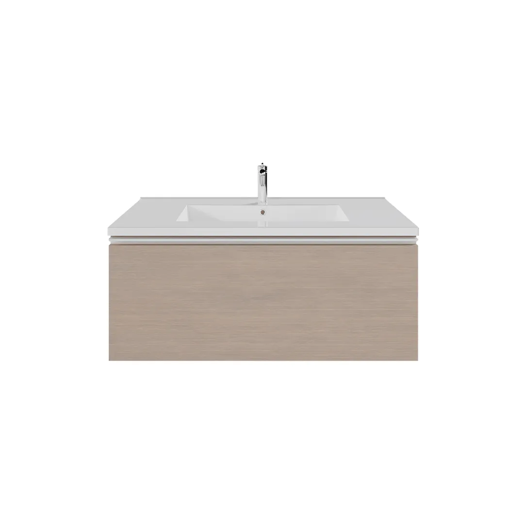 Wall-mount Vanity 32" x 18" 1 Drawer in Sandy Grey