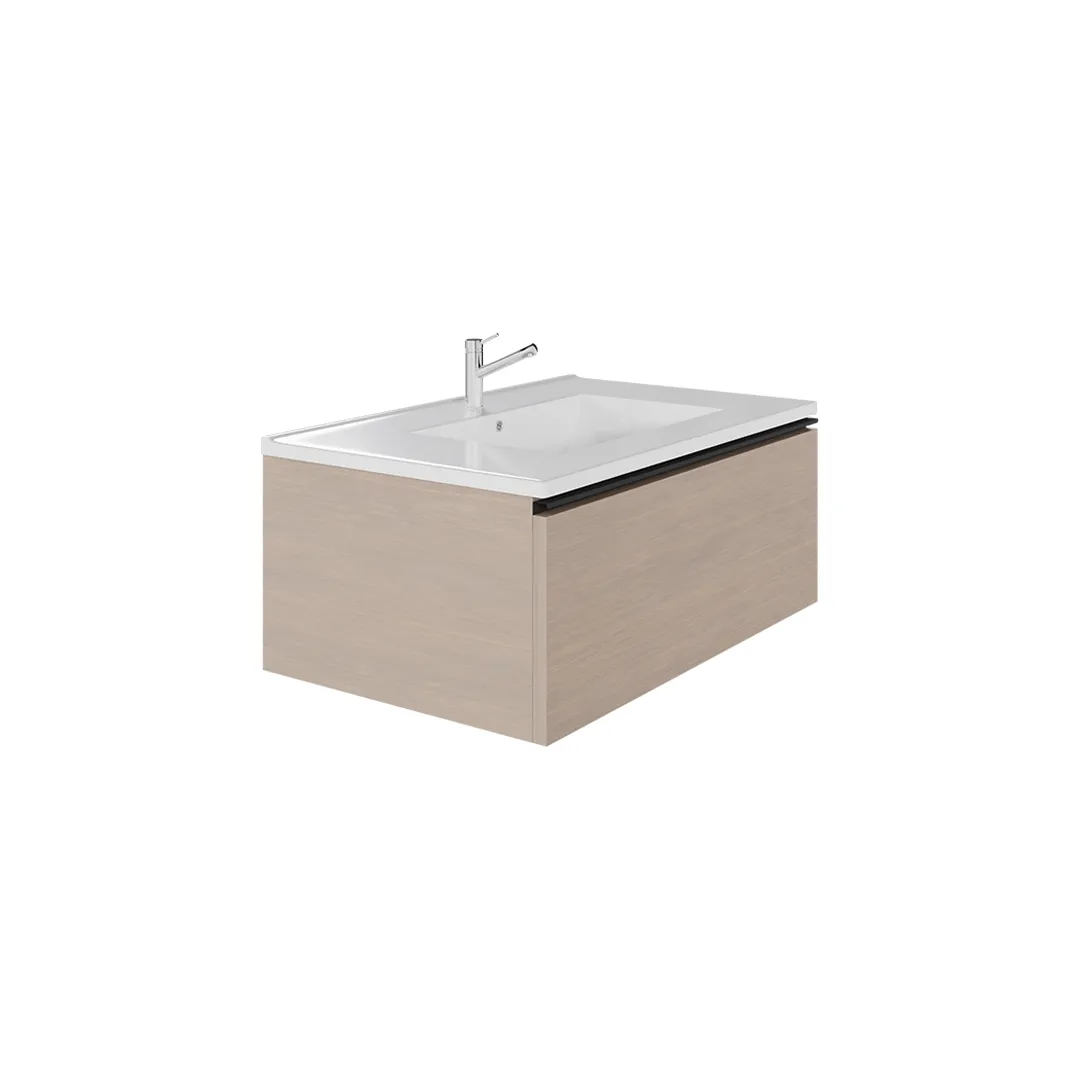 Wall-mount Vanity 32" x 18" 1 Drawer in Sandy Grey
