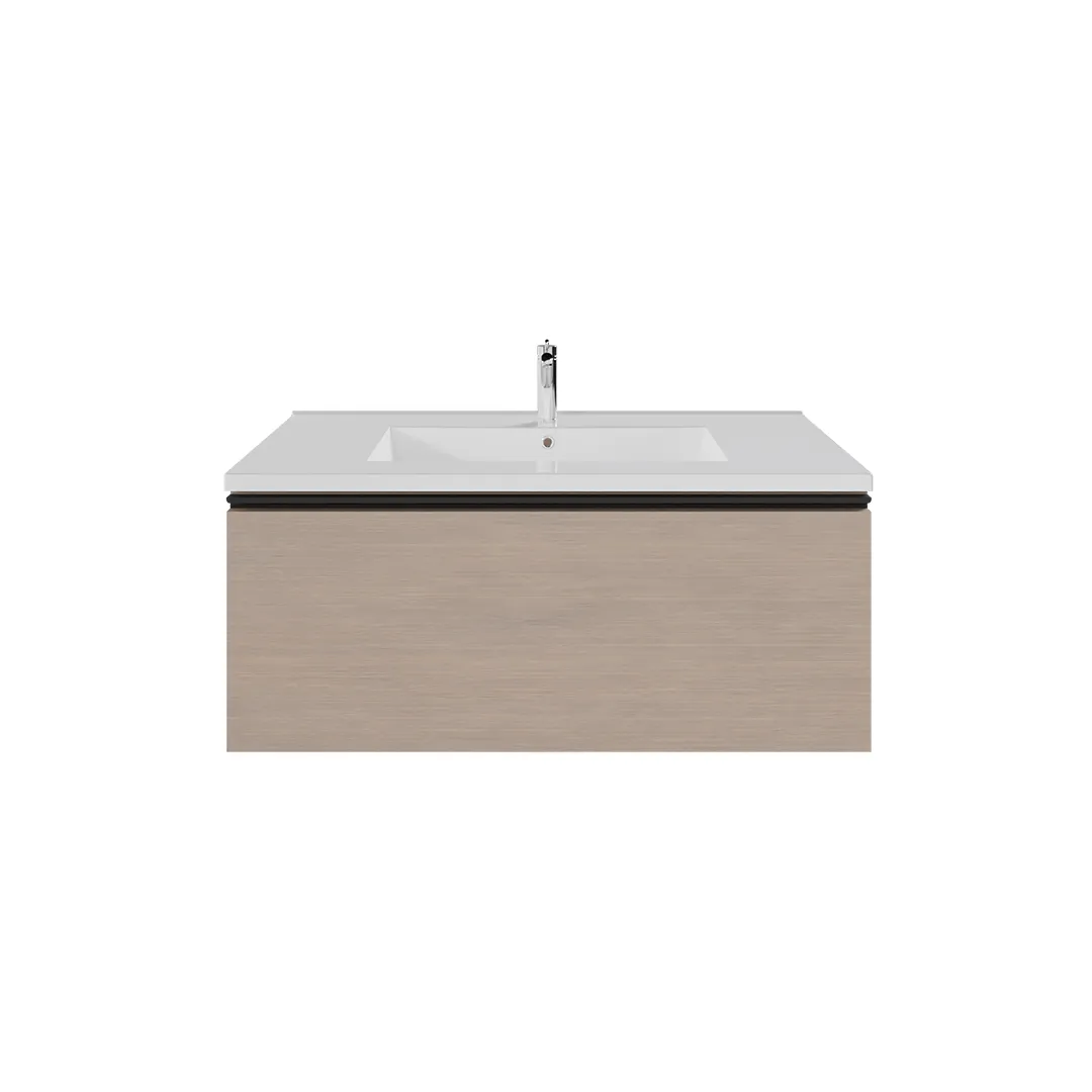 Wall-mount Vanity 32" x 18" 1 Drawer in Sandy Grey