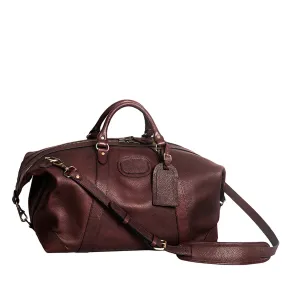Warm Saddle Brown Cowhide Duffel Bag