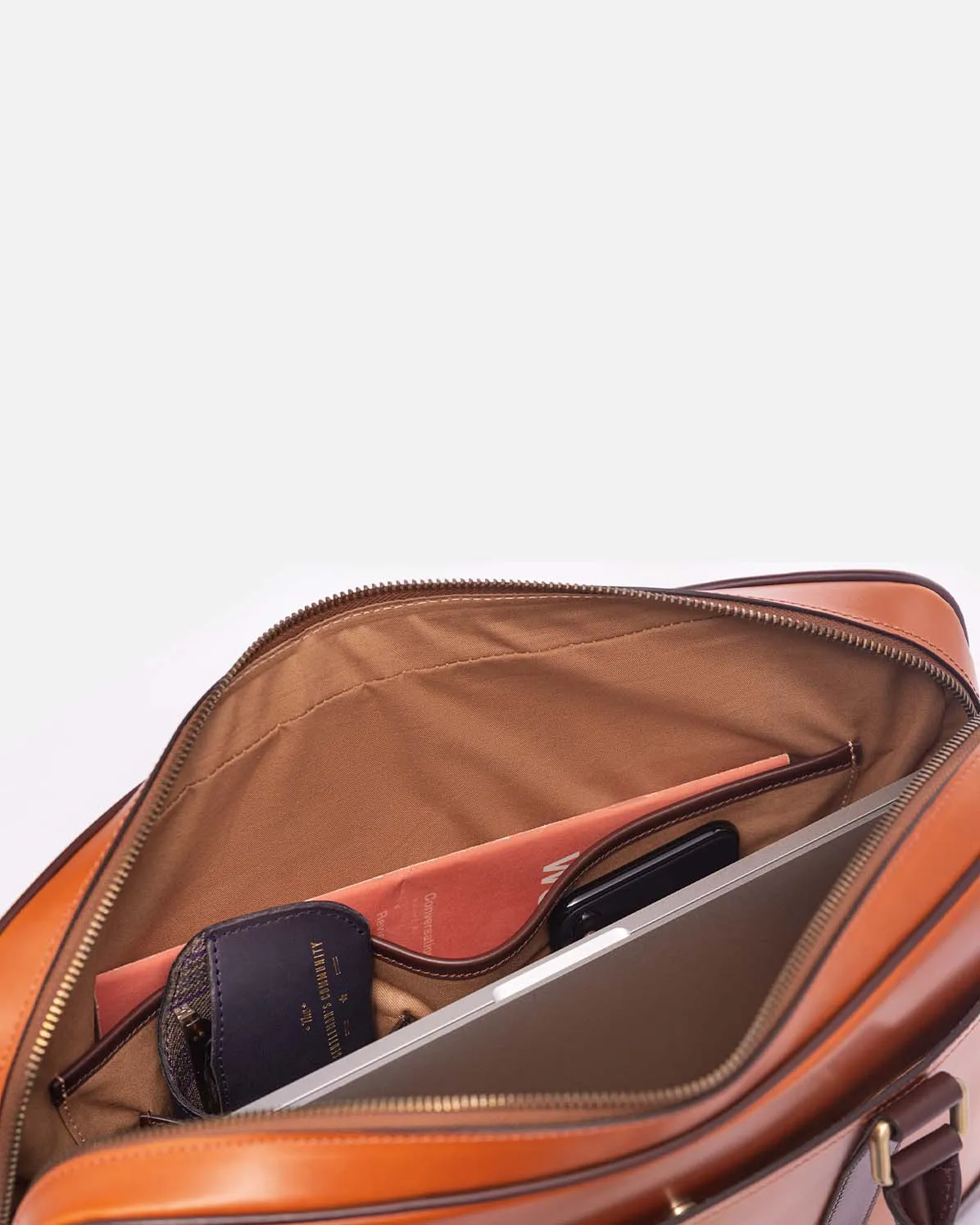 Wellington Laptop Briefcase | Tan & Brown